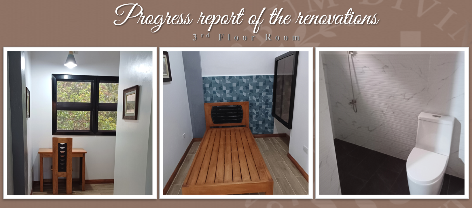 Progress report on the Renovations (3rd Floor Room)